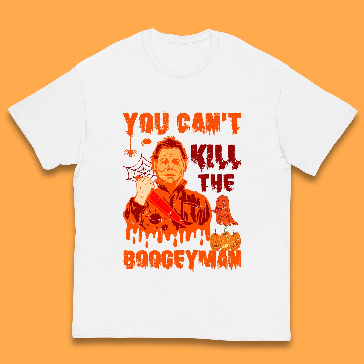 You Can't Kill The Boogeyman Halloween Horror Movie Spooky Psycho Killer Michael Myers Holding A Bloody Butcher Knife Kids T Shirt