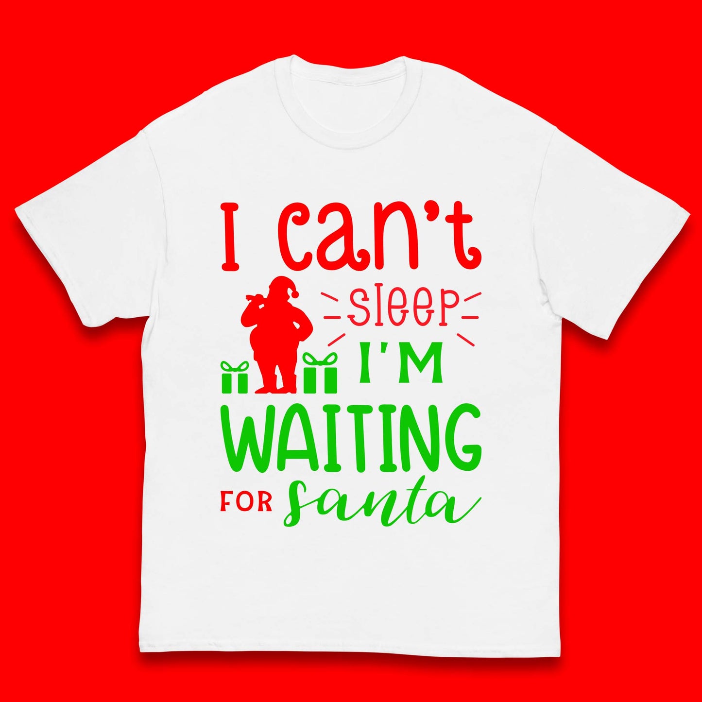 Christmas Waiting For Santa Kids T-Shirt