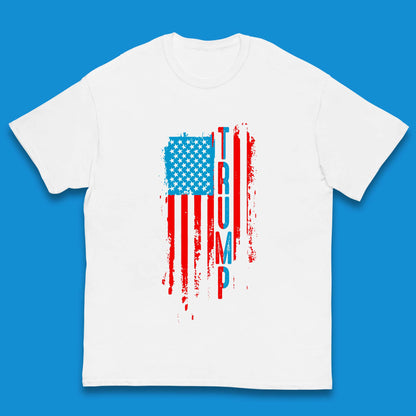 Trump's America USA Flag Patriotic Donald Trump Pro America Election 2024 Kids T Shirt