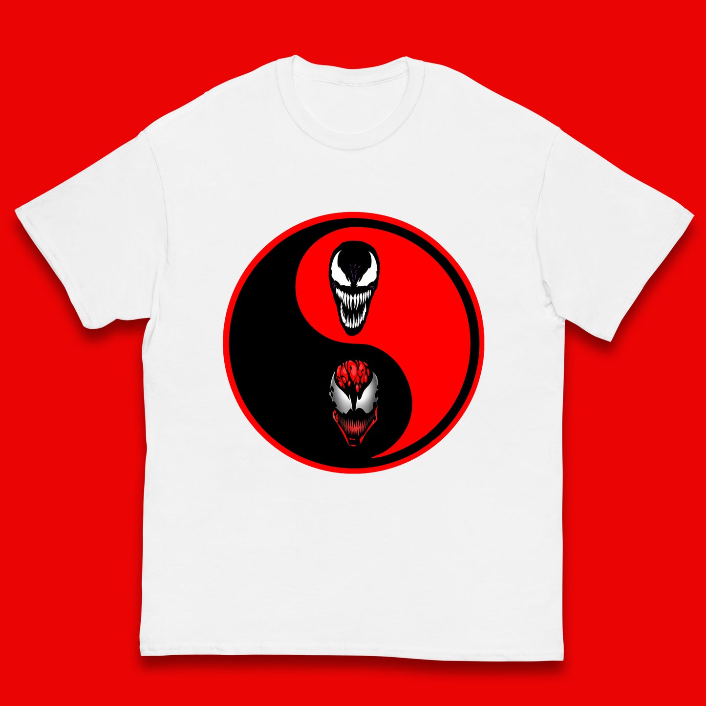 Marvel Comics Carnage And Venom Fictional Movie Character Anime Yin Yang Spoof Kids T Shirt