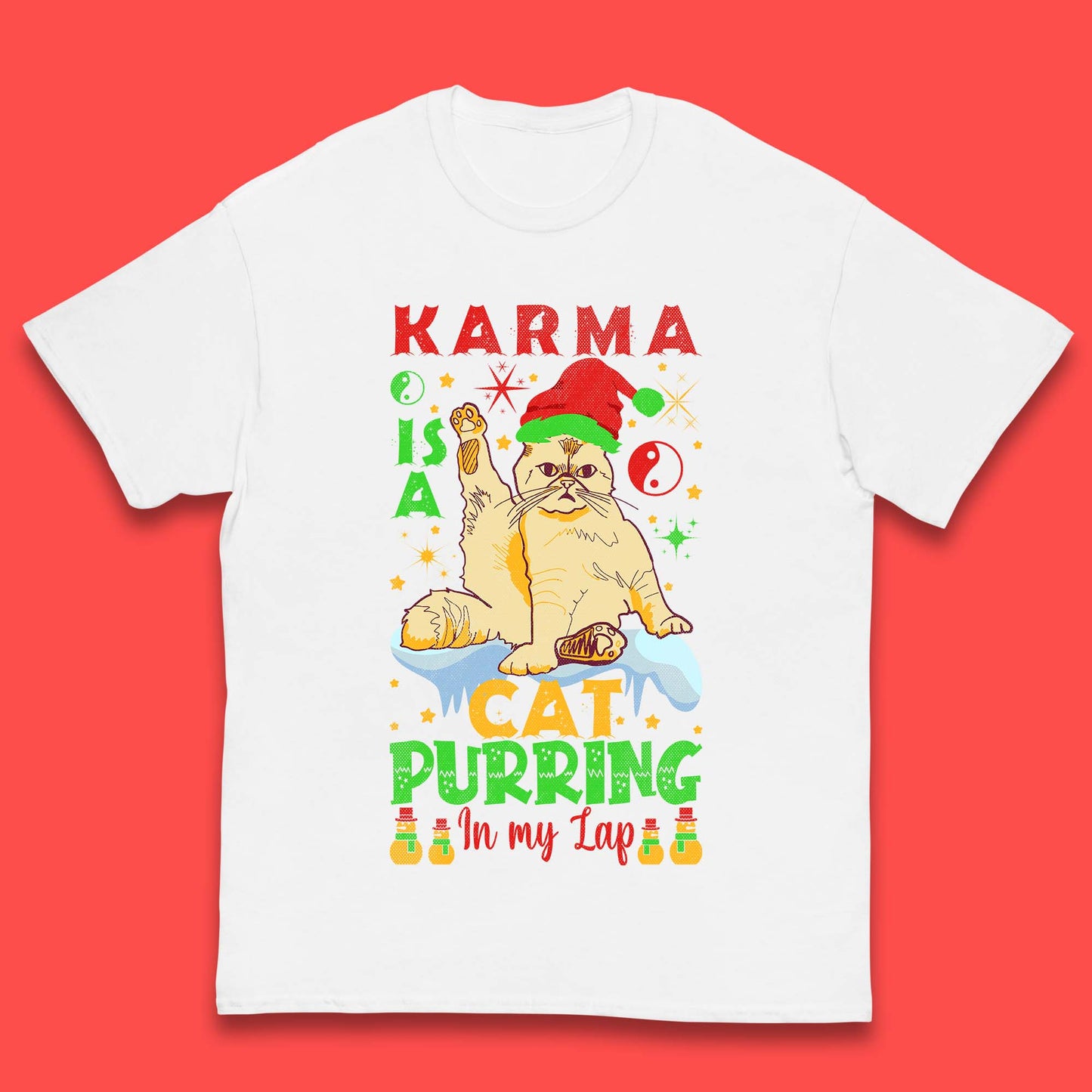Christmas Karma Is A Cat Kids T-Shirt
