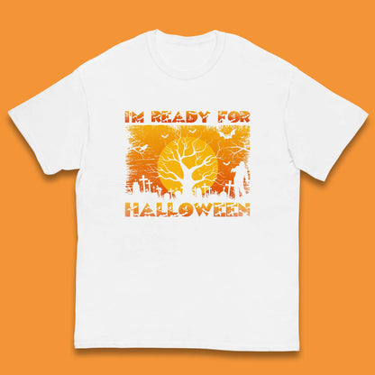 I'm Ready For Halloween Horror Scary Halloween Zombie Graveyards With Dead Tree Kids T Shirt