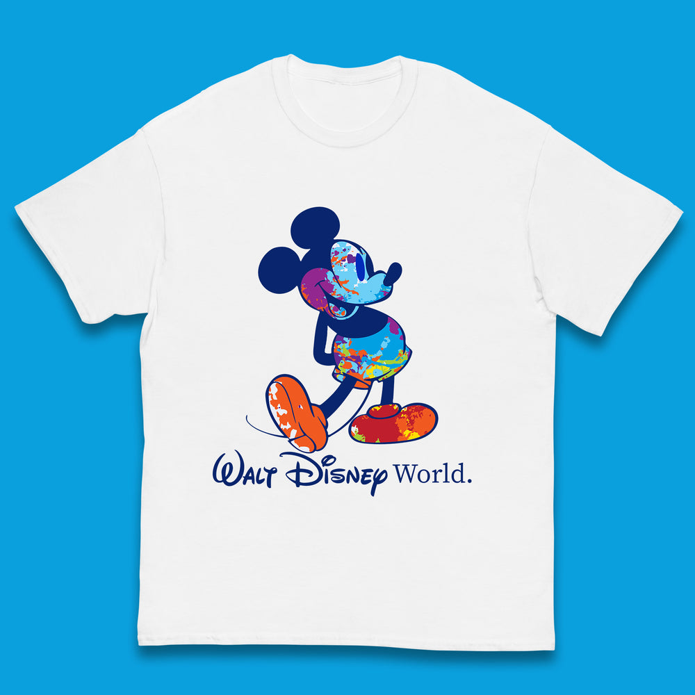Walt Disnep World Mickey Mouse In Happy Mood Cartoon Character Disneyland Vacation Trip Disney World Kids T Shirt