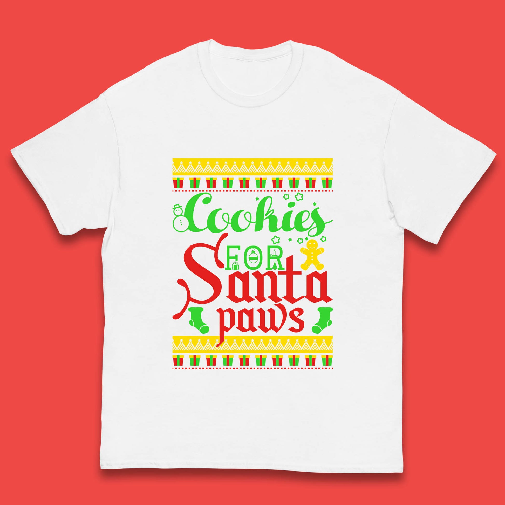 christmas cookies for santa paws t shirt