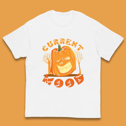 Current Mood Halloween Pumpkin Evil Scary Smile Horror Jack-o-Lantern Kids T Shirt