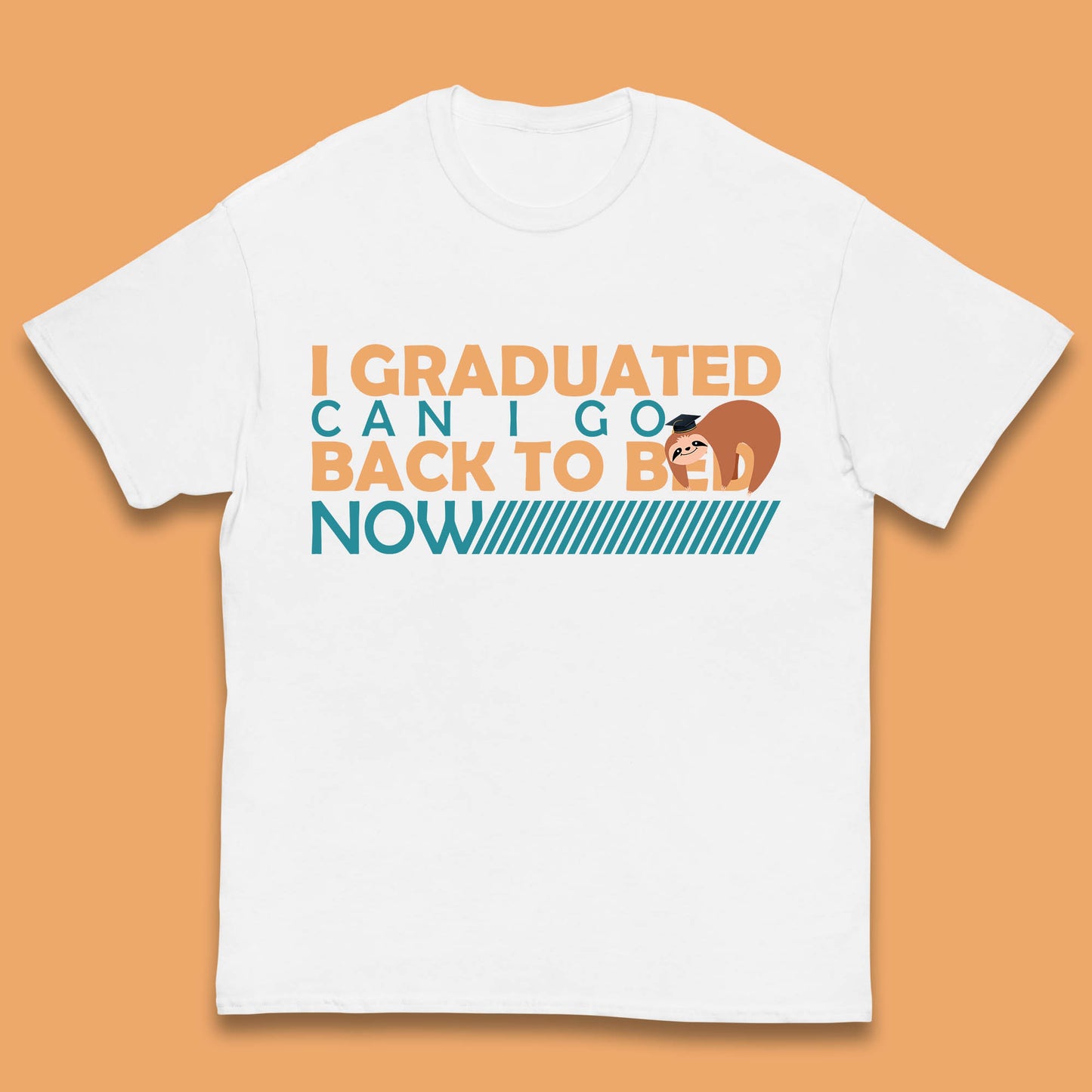 I Graduated Can I Go Back To Bed Now Funny Sleeping Sloth Graduation Kids T Shirt