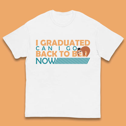 I Graduated Can I Go Back To Bed Now Funny Sleeping Sloth Graduation Kids T Shirt