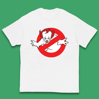 The Real Ghostbusters No Ghost Halloween IT Pennywise Clown Movie Mashup Parody Kids T Shirt