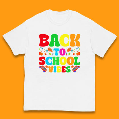 Back To School Vibes Happy First Day Of School Retro School Life Kids T Shirt