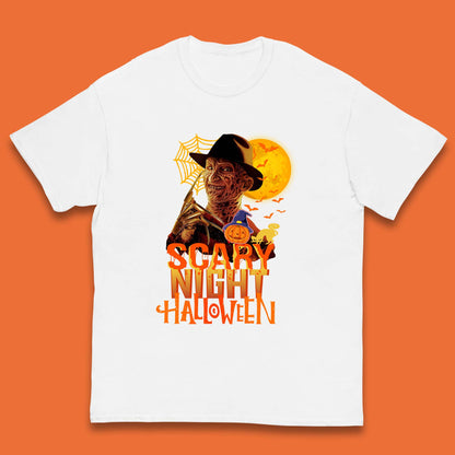 Scary Night Halloween Freddy Krueger Horror Movie Character Spooky Season Kids T Shirt