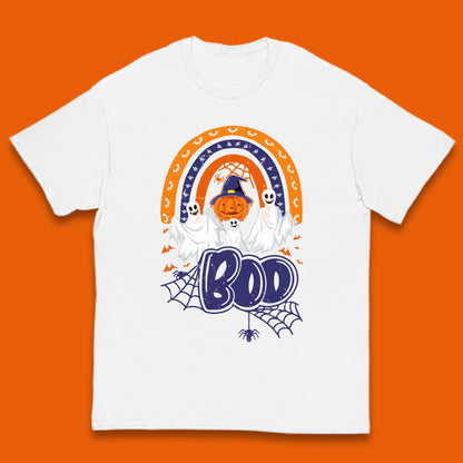 Halloween Boo Ghosts With Witch Pumpkin Scary Spooky Season Kids T Shirt