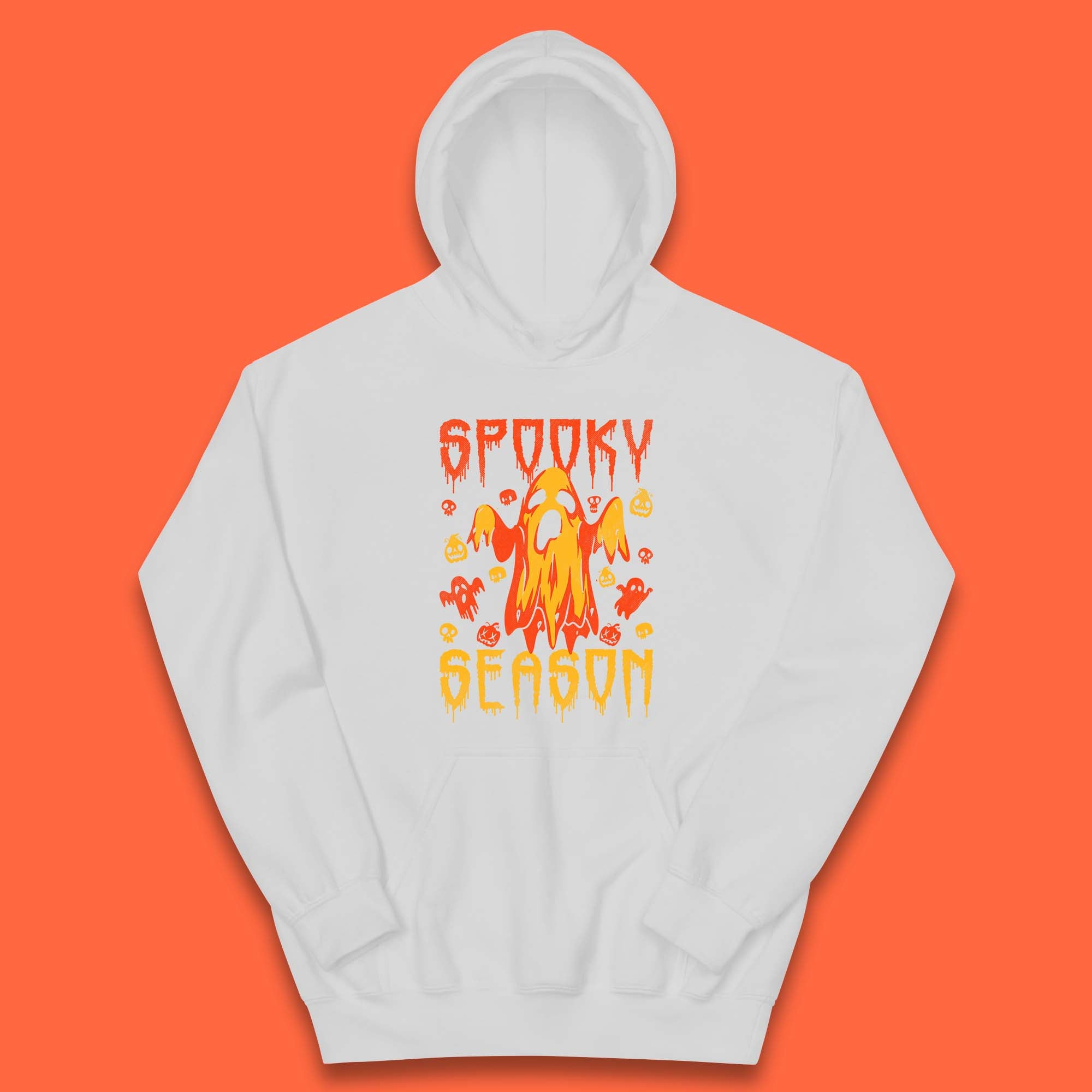 Spooky Season Halloween Ugly Scary Boo Ghost Halloween Vibes Kids Hoodie