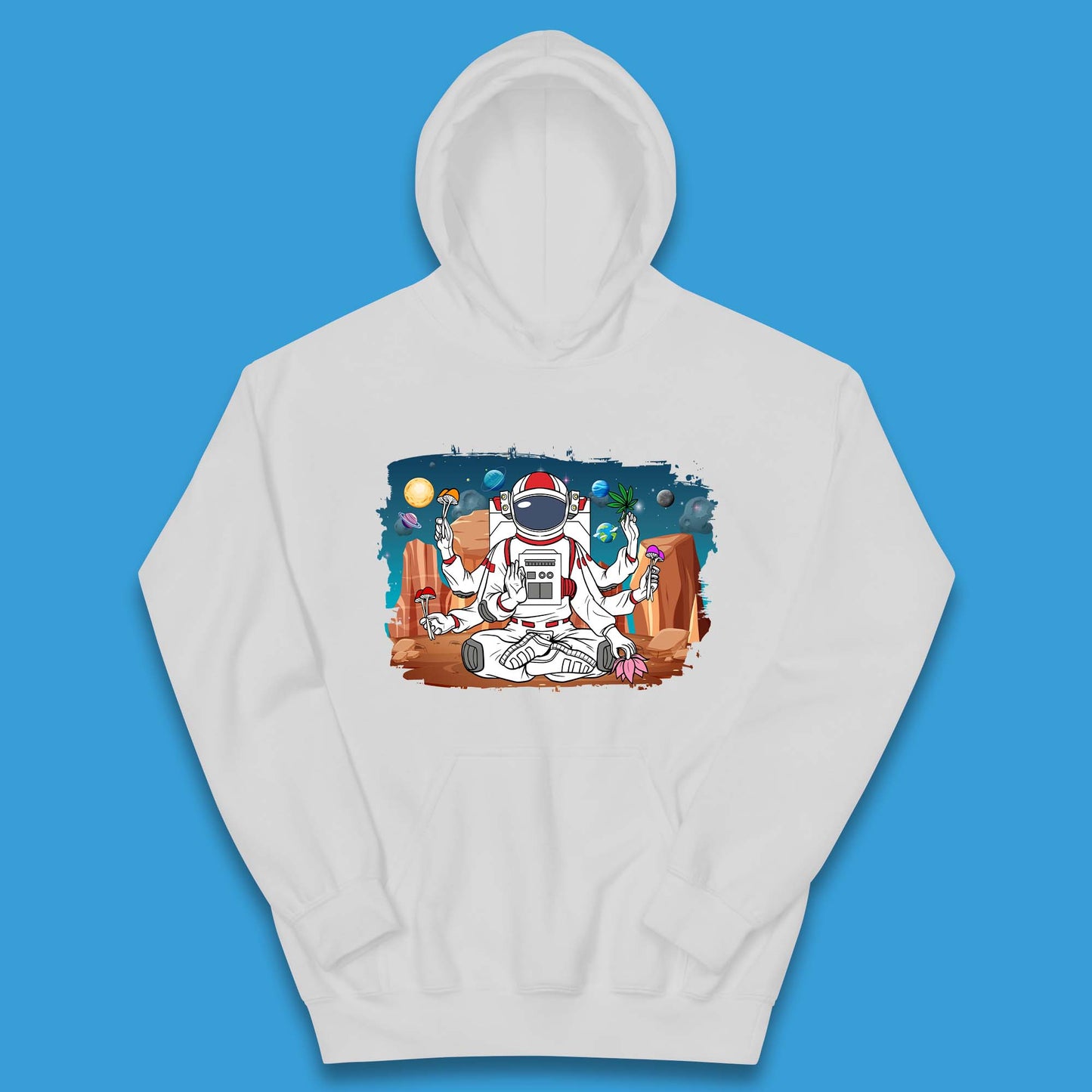 Meditating Astronaut Yoga Kids Hoodie