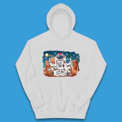Meditating Astronaut Yoga Kids Hoodie