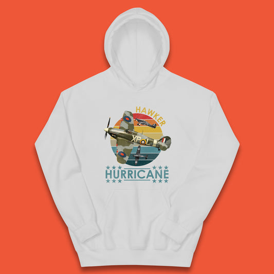 Hawker Hurricane UK Vintage WWII RAF Fighter Jet British Aircraft Royal Air Force Remembrance Day Kids Hoodie