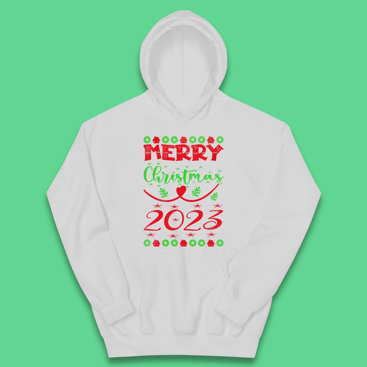Merry Christmas 2023 Winter Holiday Xmas Festive Celebration Kids Hoodie