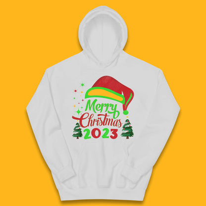 Merry Christmas 2023 Elf Hat Christmas Trees Xmas Gift  Kids Hoodie