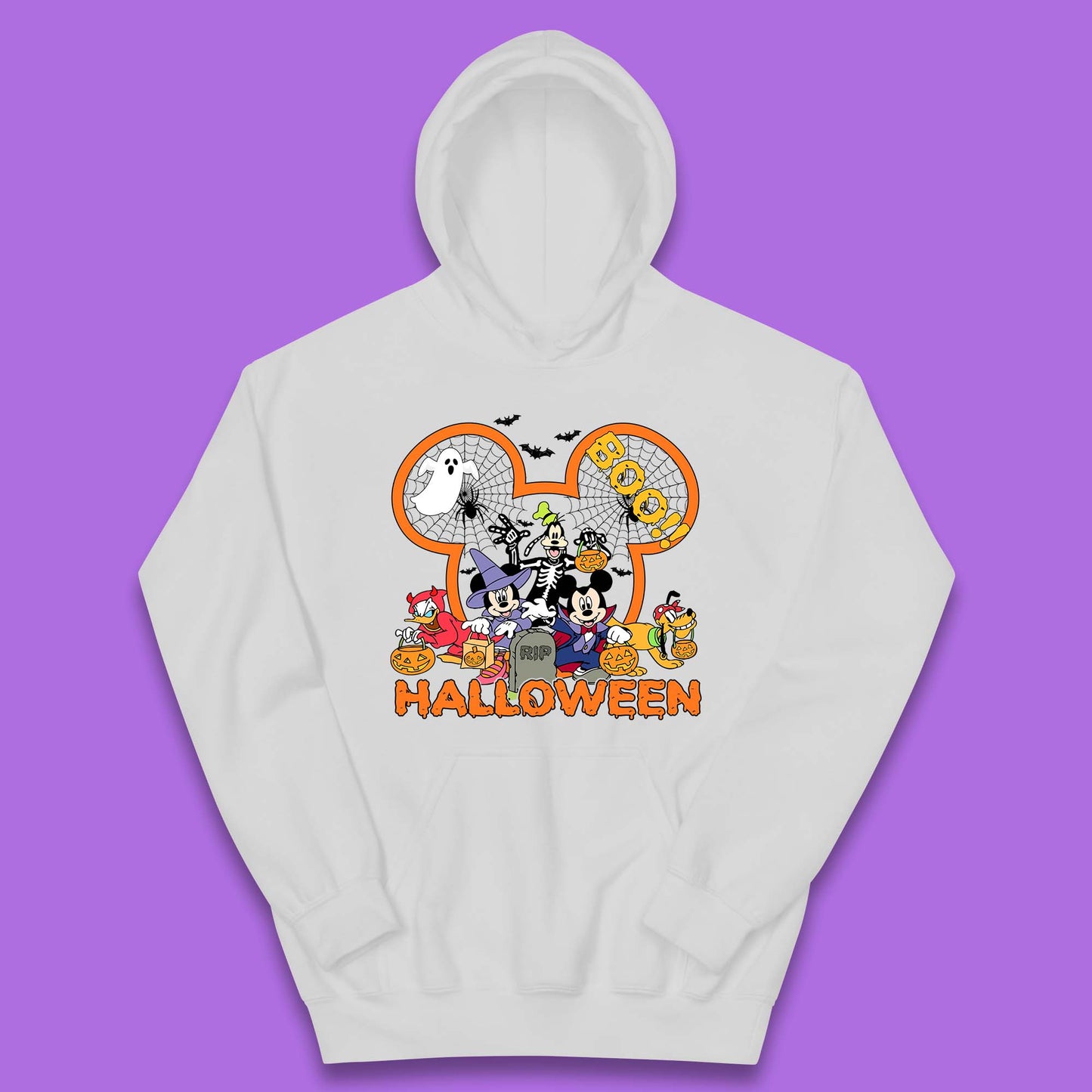Disney Halloween Mickey Mouse Minnie Mouse Boo Ghost Friends Donald Duck Pluto Goofy Cartoon Disneyland Trip Kids Hoodie