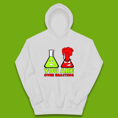You Are Over Reacting Creepy Face Flask Funny Meme Chemistry Lovers Kids Hoodie