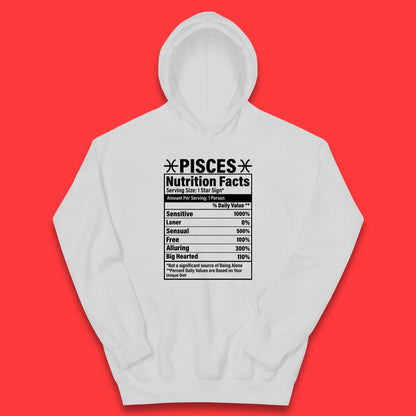 Pisces Nutrition Facts Kids Hoodie