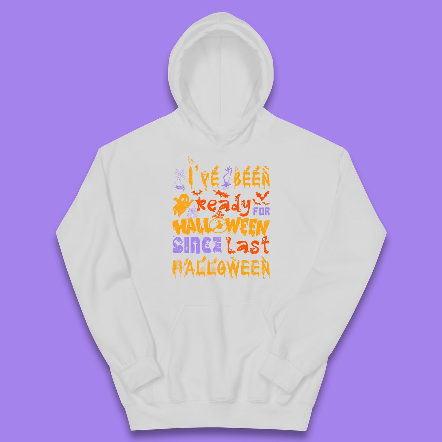 I've Been Ready For Halloween Since Last Halloween Pumpkin Spice Spooky Vibes Kids Hoodie
