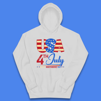 USA 4th July Happy Independence Day Celebration Patriotic Kids Hoodie