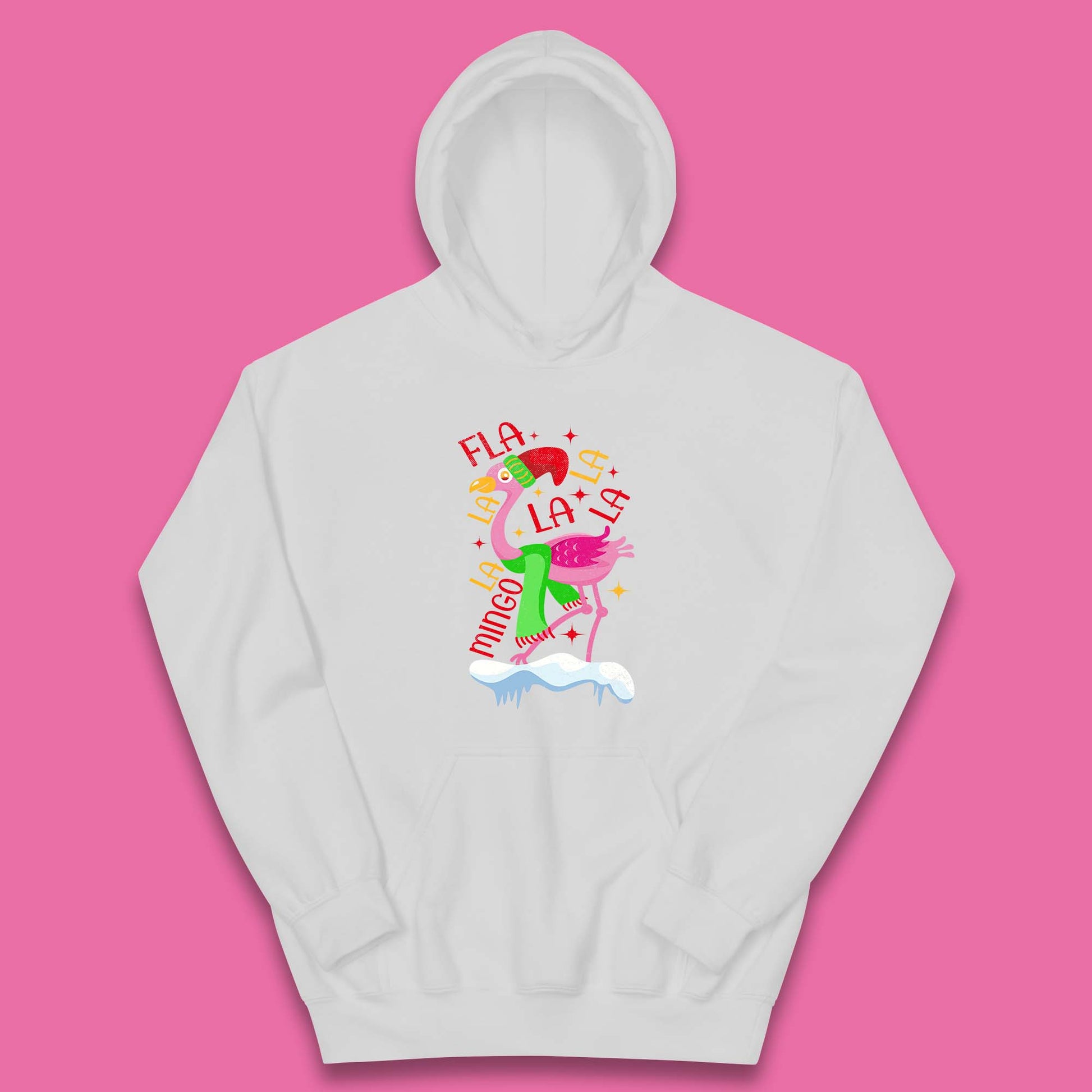 pink flamingo christmas hoodie