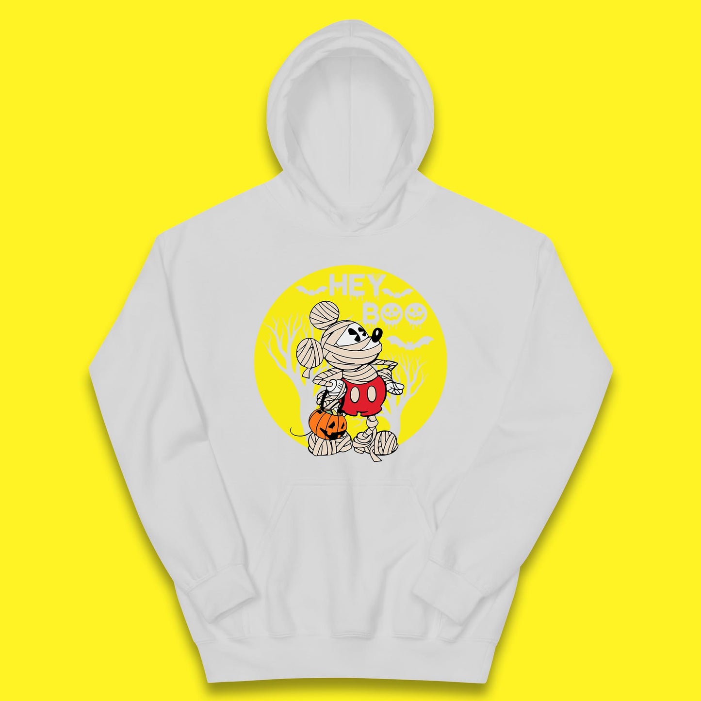Hey Boo Disney Halloween Mickey Mouse Mummy Trick Or Treat Spooky Vibes Kids Hoodie