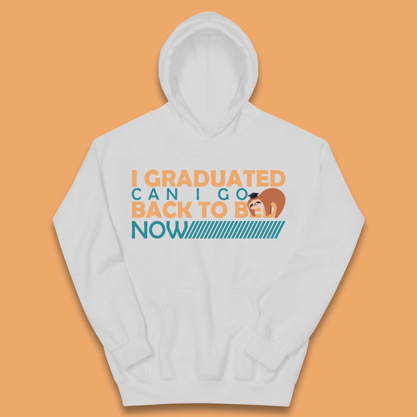 I Graduated Can I Go Back To Bed Now Funny Sleeping Sloth Graduation Kids Hoodie