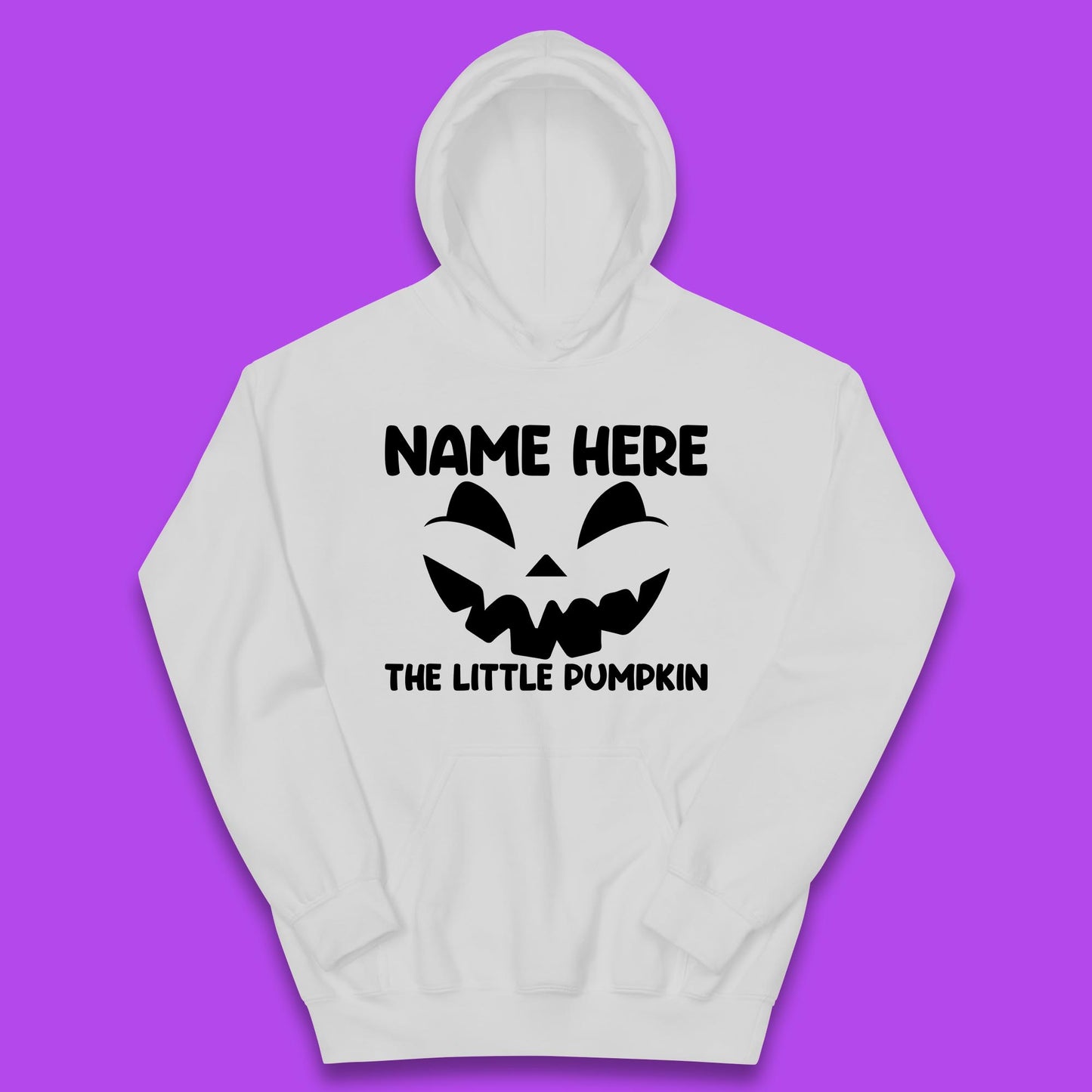 Personalised Your Name Here The Little Pumpkin Jack O Lantern Scary Spooky Face Kids Hoodie