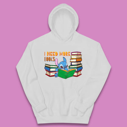 Stitch Reading A Book Kids Hoodie