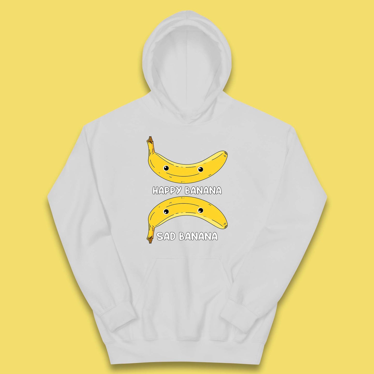 Happy Banana Sad Banana Funny Meme Pun Joke Smiling Face Kids Hoodie