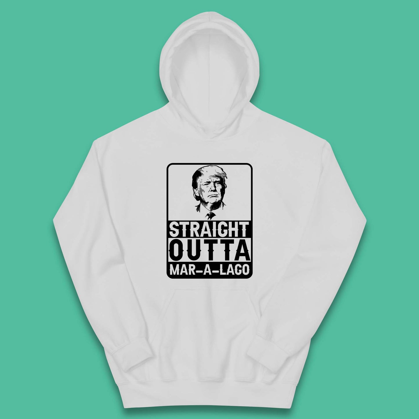 Donald Trump Straight Outta Mar-A-Lago USA Mugshot President Elections 2024 Kids Hoodie