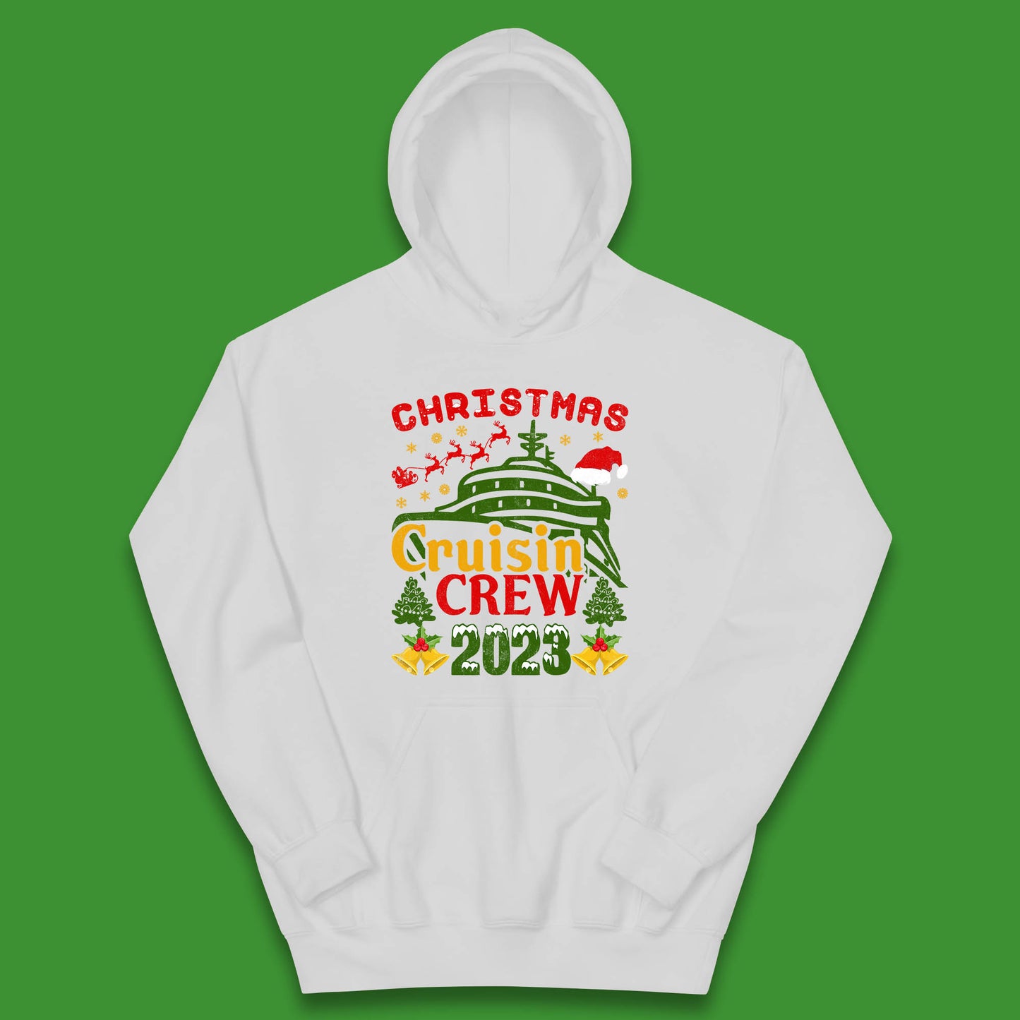Christmas Cruisin Crew 2023 Xmas Cruise Vacation Cruising Squad Kids Hoodie