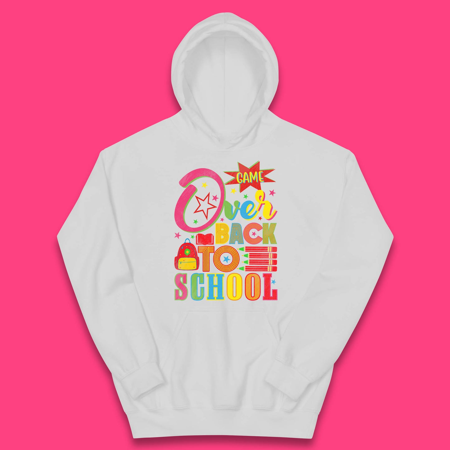 Game Over Back To School Gaming Lover Colorful School Costume Welcome Back to Learning Experience Kids Hoodie