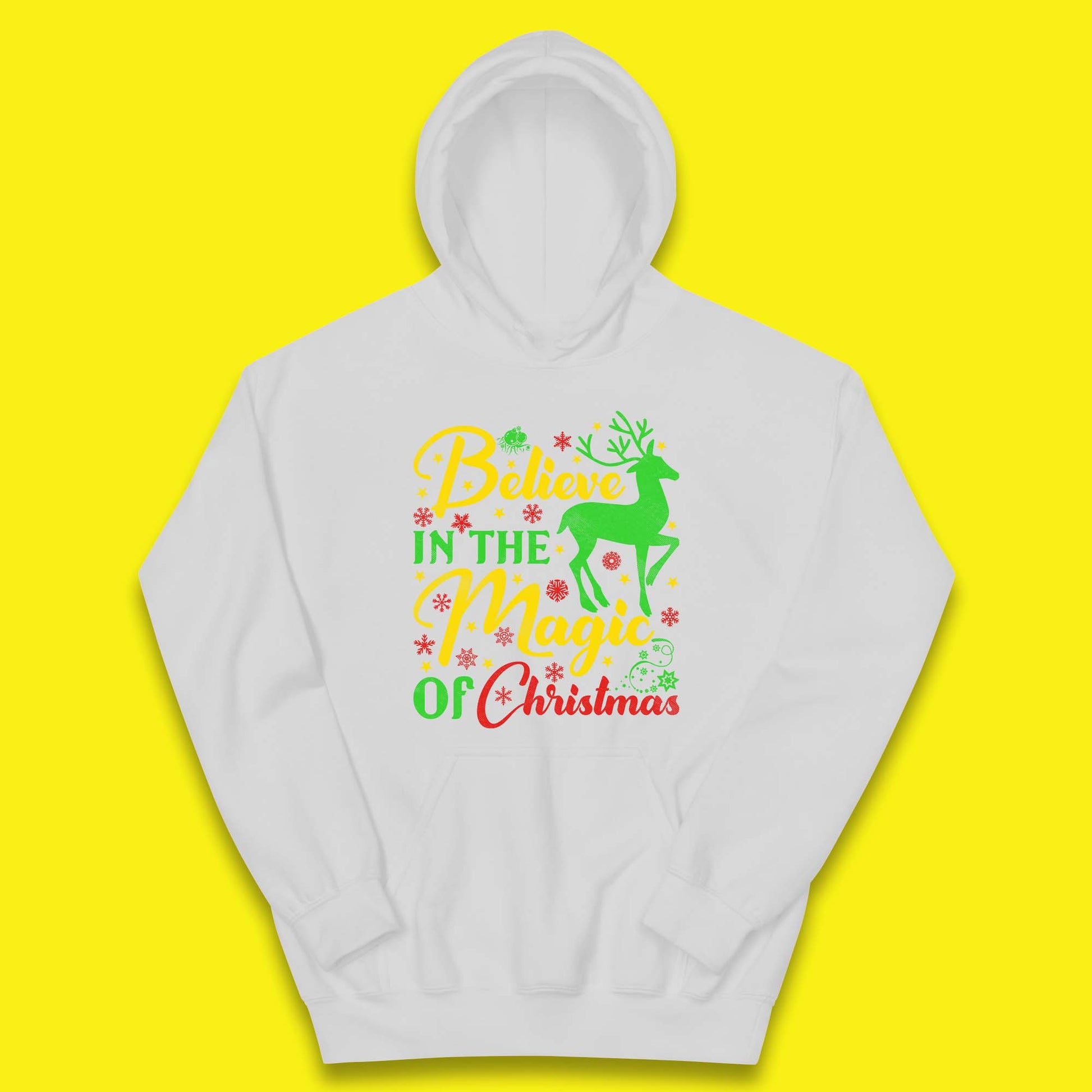 believe in the magic of christmas reindeer hoodie
