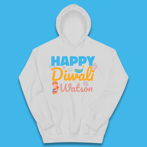 Personalised Happy Diwali Festival Of Lights Your Name Indian Diwali Holiday Celebration Kids Hoodie