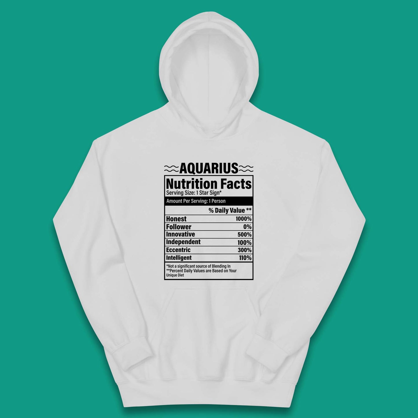 Aquarius Nutrition Facts Kids Hoodie