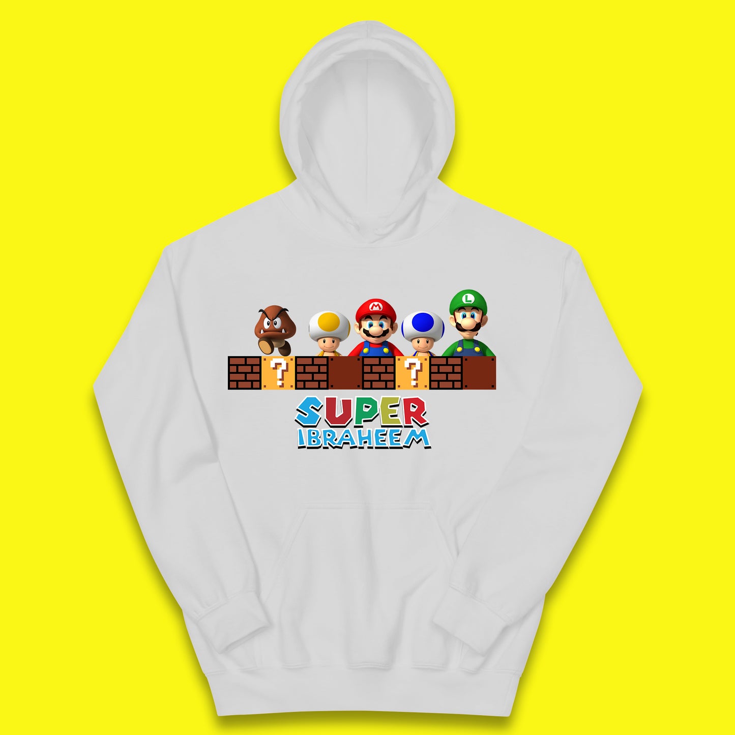 Personalised Super Mario Game Series Your Name Mario Bros Luigi Toad Mega Goomba Mario Kids Hoodie