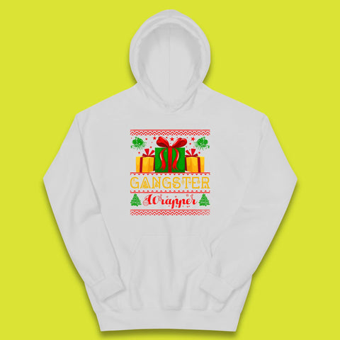 Gangster Wrapper Christmas Gangster Wrappa Funny Xmas Gift Wrapping Kids Hoodie