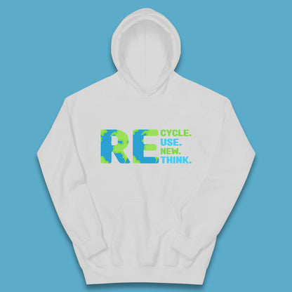 Recycle Reuse Renew Rethink Earth Day Environmental Activism Kids Hoodie