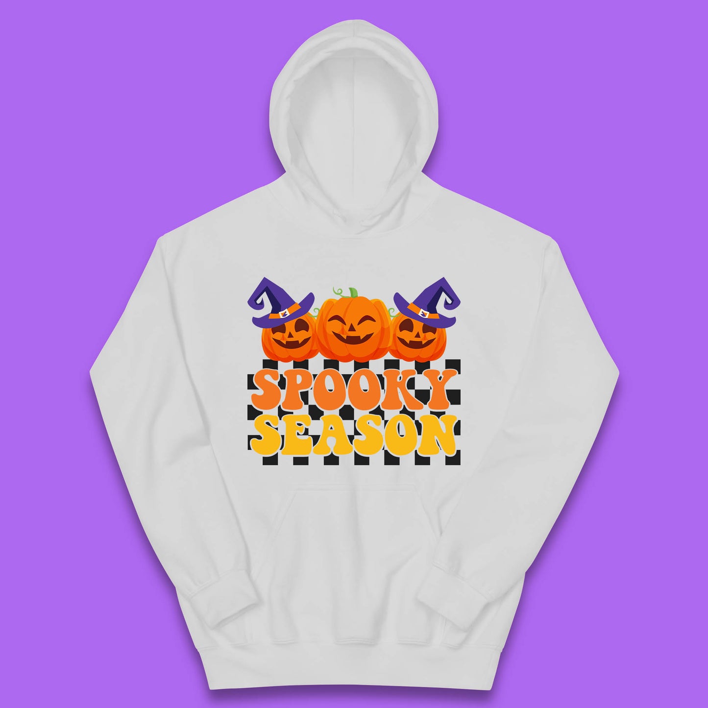 Spooky Season Halloween Jack-O-Lantern Pumpkins Spooky Vibes Kids Hoodie
