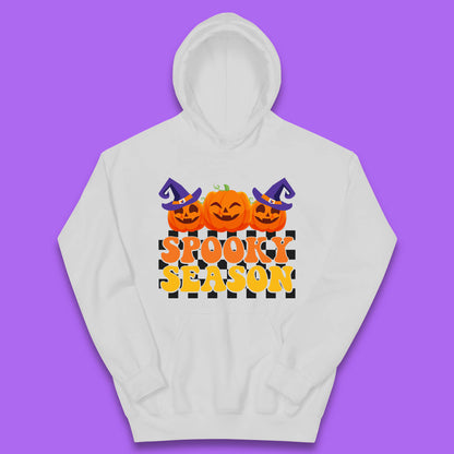 Spooky Season Halloween Jack-O-Lantern Pumpkins Spooky Vibes Kids Hoodie