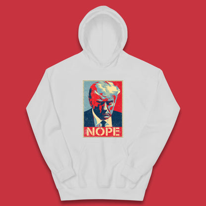 Donald Trump Nope Mugshot Funny Political Obama Hope Anti Trump Kids Hoodie