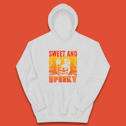 Sweet And Spooky Happy Halloween Witch Hat Pumpkin Horror Scary Season Kids Hoodie