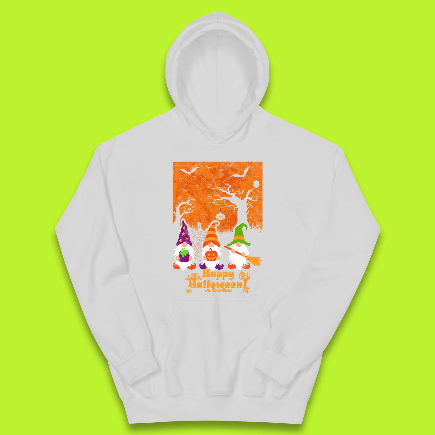 Happy Halloween Gnomies Spooky Witch Gnomes Scary Halloween Trees Gnome Lover Kids Hoodie