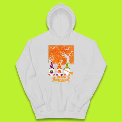 Happy Halloween Gnomies Spooky Witch Gnomes Scary Halloween Trees Gnome Lover Kids Hoodie