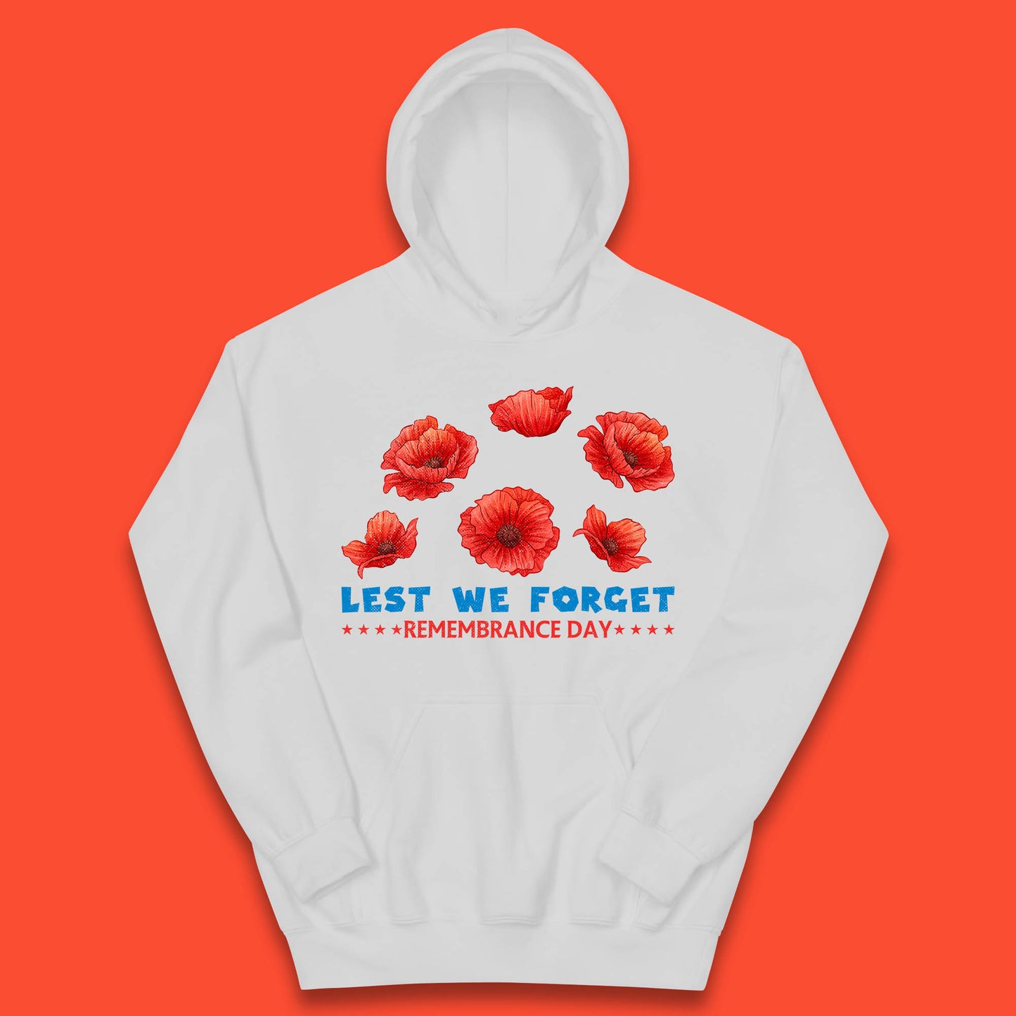 Lest We Forget Remembrance Day Poppy Flowers British Armed Forces Day Kids Hoodie