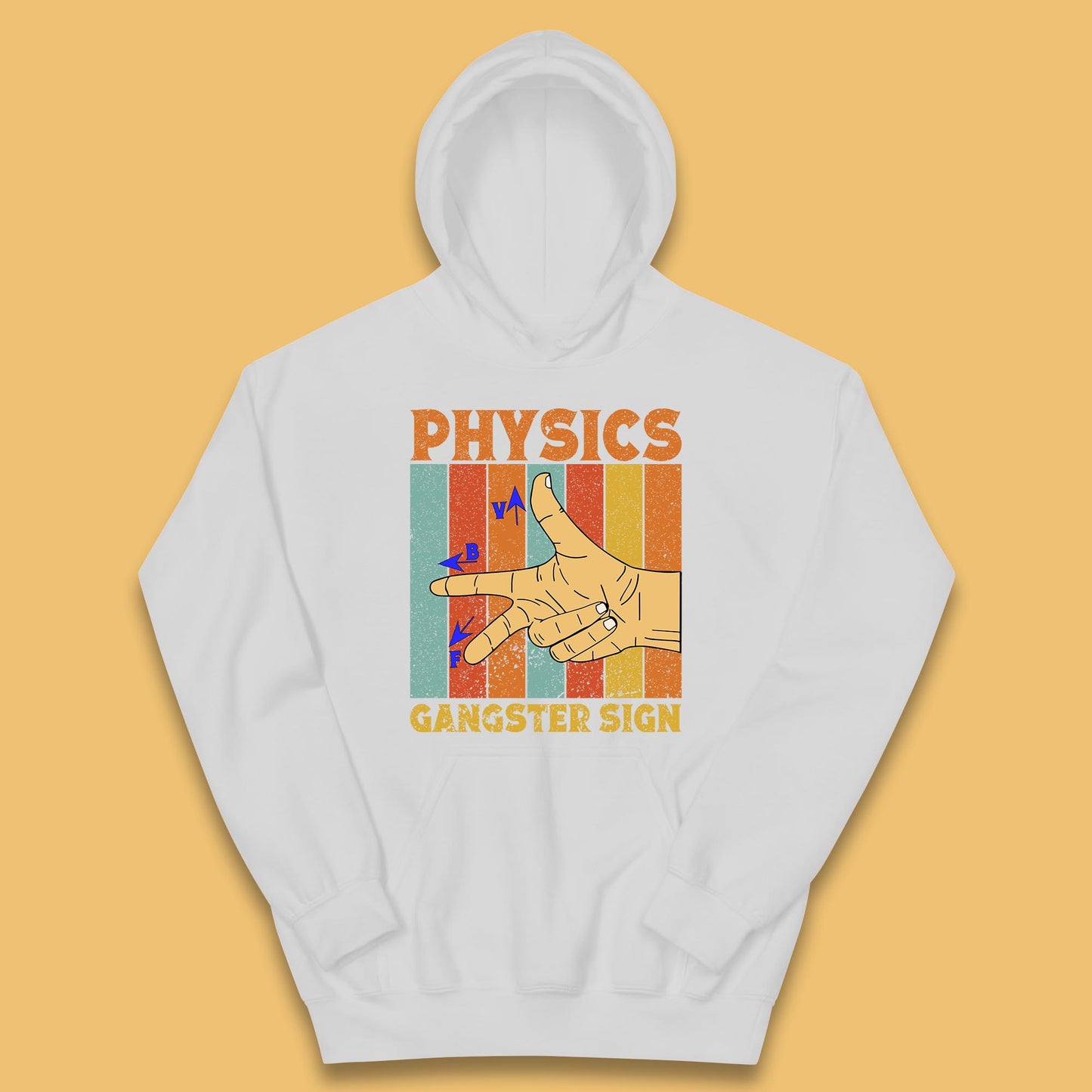Physics Gangster Sign  Right Hand Rule Funny Parody Science Scientist Kids Hoodie
