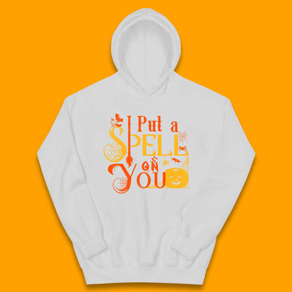I Put a Spell on You Witch Broom Horror Spooky Scary Halloween Costume Kids Hoodie